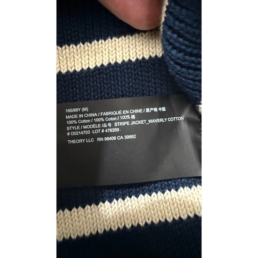 Theory Striped Cropped Jacket in Cotton Bouclé Size M NWOT Pristine - Picture 10 of 11